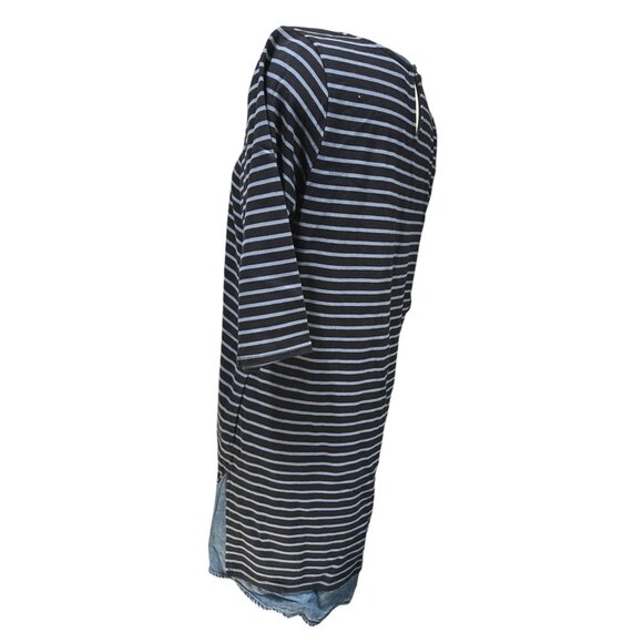 J. JIll Notched Neck Striped 3/4 Sleeve Casual Denim Lined Sheath Dress Sz Mediu - Picture 10 of 16